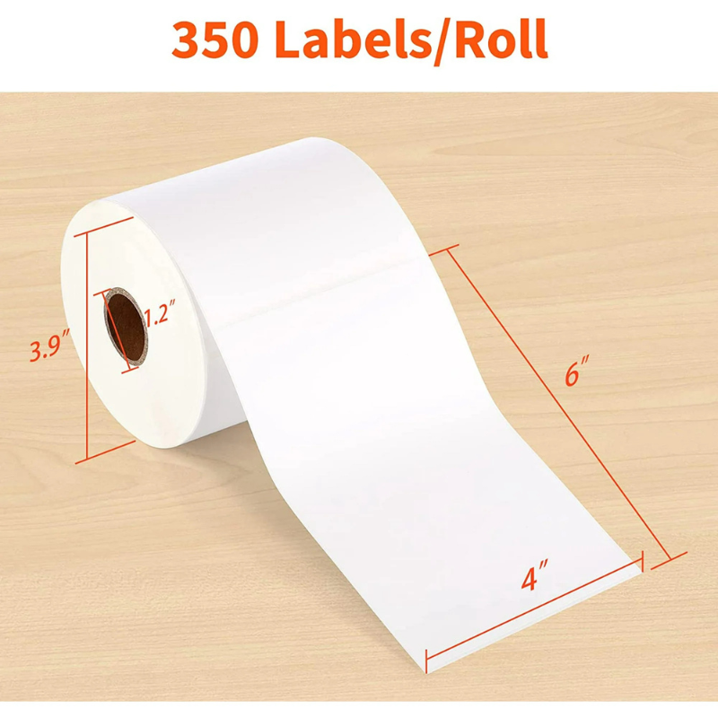 JADENS 4x6 inch Shipping Labels, Self-Adhesive Direct Thermal Labels for Most Thermal Printer, 350 Labels/Roll