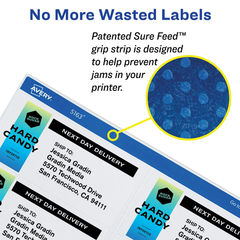 Avery Shipping Labels, 3-1/3" x 4", Paper, White, TrueBlock®, Laser/Inkjet, 60 Labels (15264)